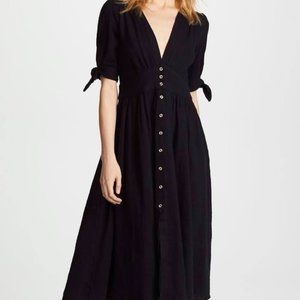New NWT Free People Love of My Life Cotton Gauze Prairie Festival Mid Dress Blac